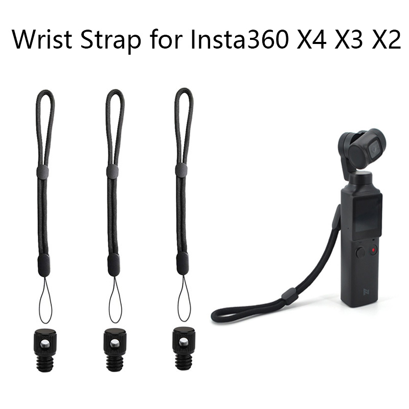 Insta360 Camera X3 - Insta360 X5 X4 X3 X2用ハンドリストストラップ、紛失防止ランヤードロープストラップ、1/4ネジコネクターマウントホルダークリップ付きハンドロープ