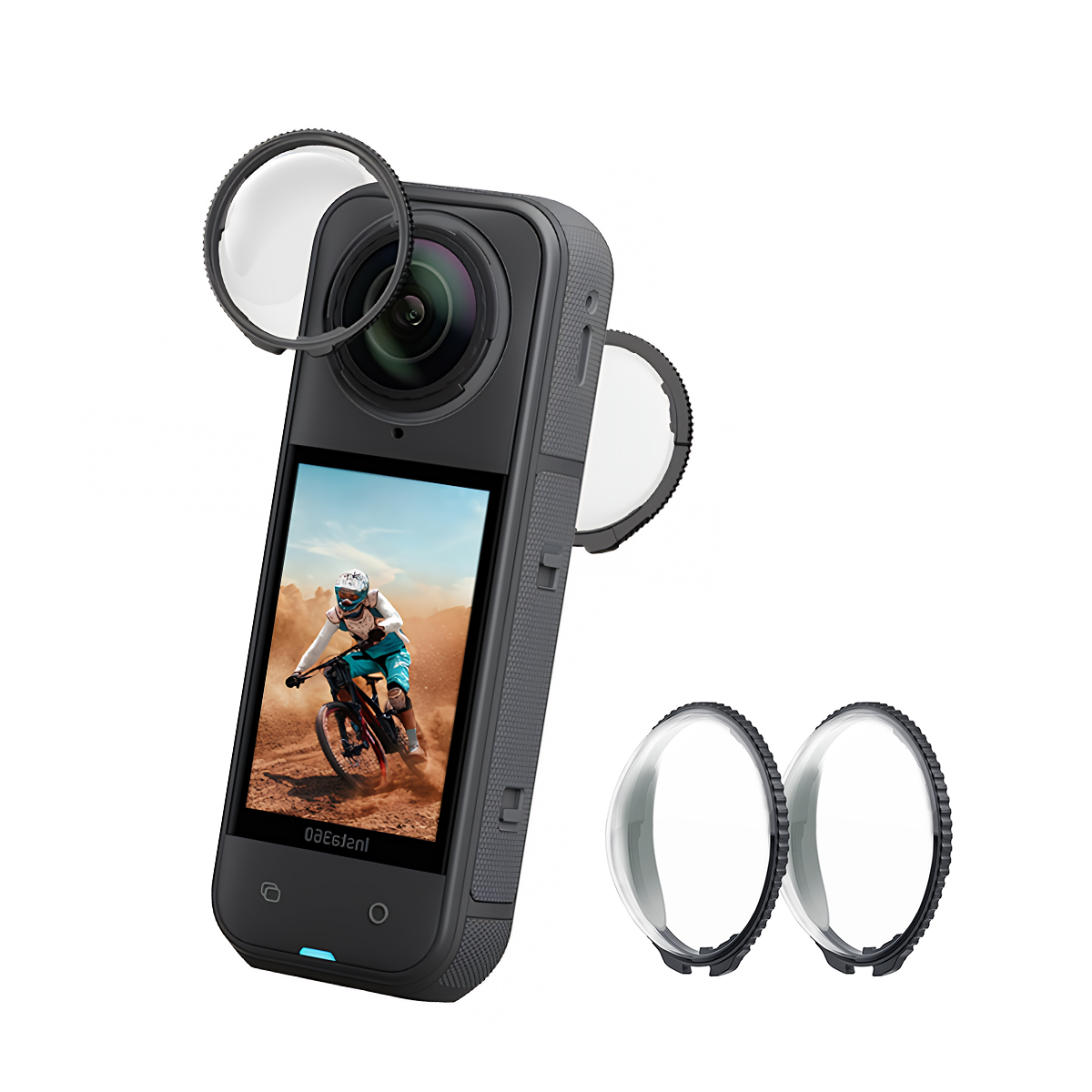Insta360 Camera X3 - Insta360 ONE X5/X4/X3/X2 用デュアルレンズ UV フィルター、傷や水に強い、簡単な取り付け、クリアな保護