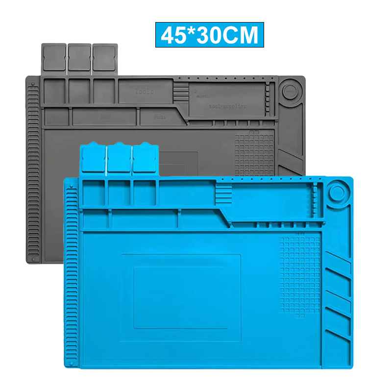 Electronics Repair Workstation - 45*30 センチメートル磁気マットシリコーンワークマットはんだ付けステーションマット耐熱帯電防止電子電話ラップトップ時計修理用