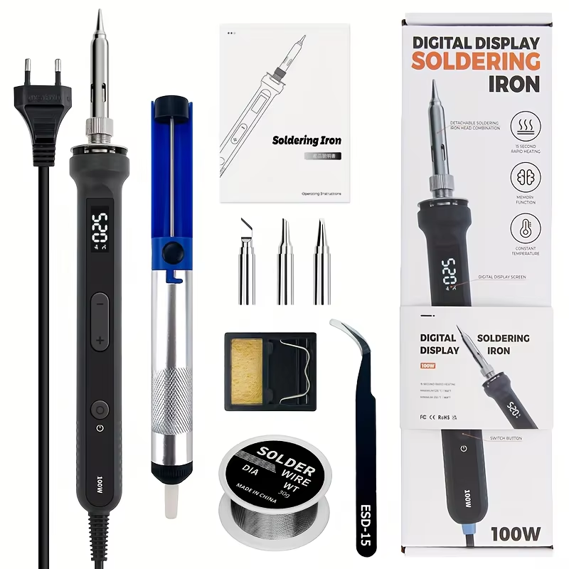 100Wデジタルはんだごてキット、温度調整可能な電気溶接ツー - Electronics Repair And Maintenance のレビューと価格