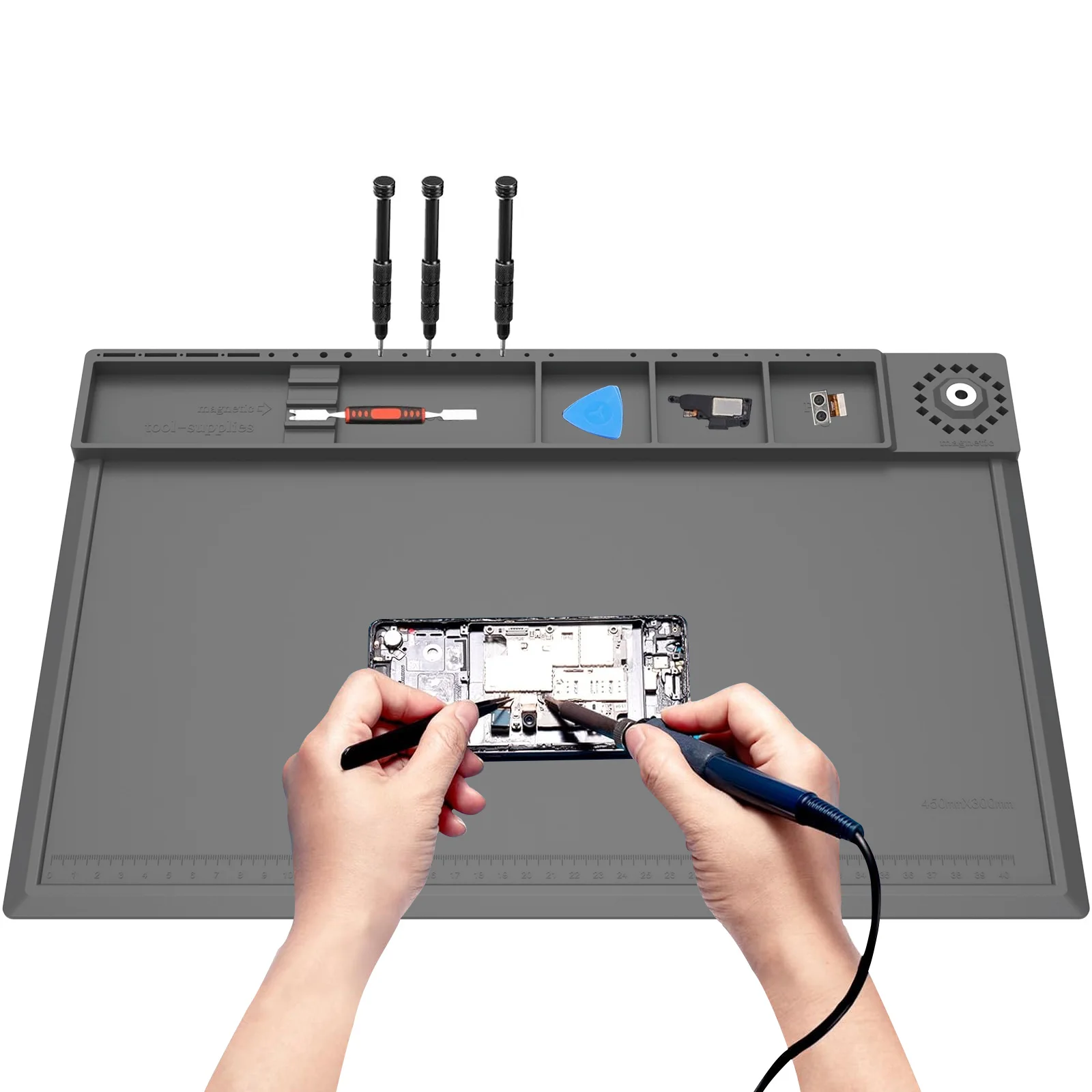 はんだ付けステーションマット シリコン作業修理パッド 932 - Electronics Repair Workstation のレビューと価格