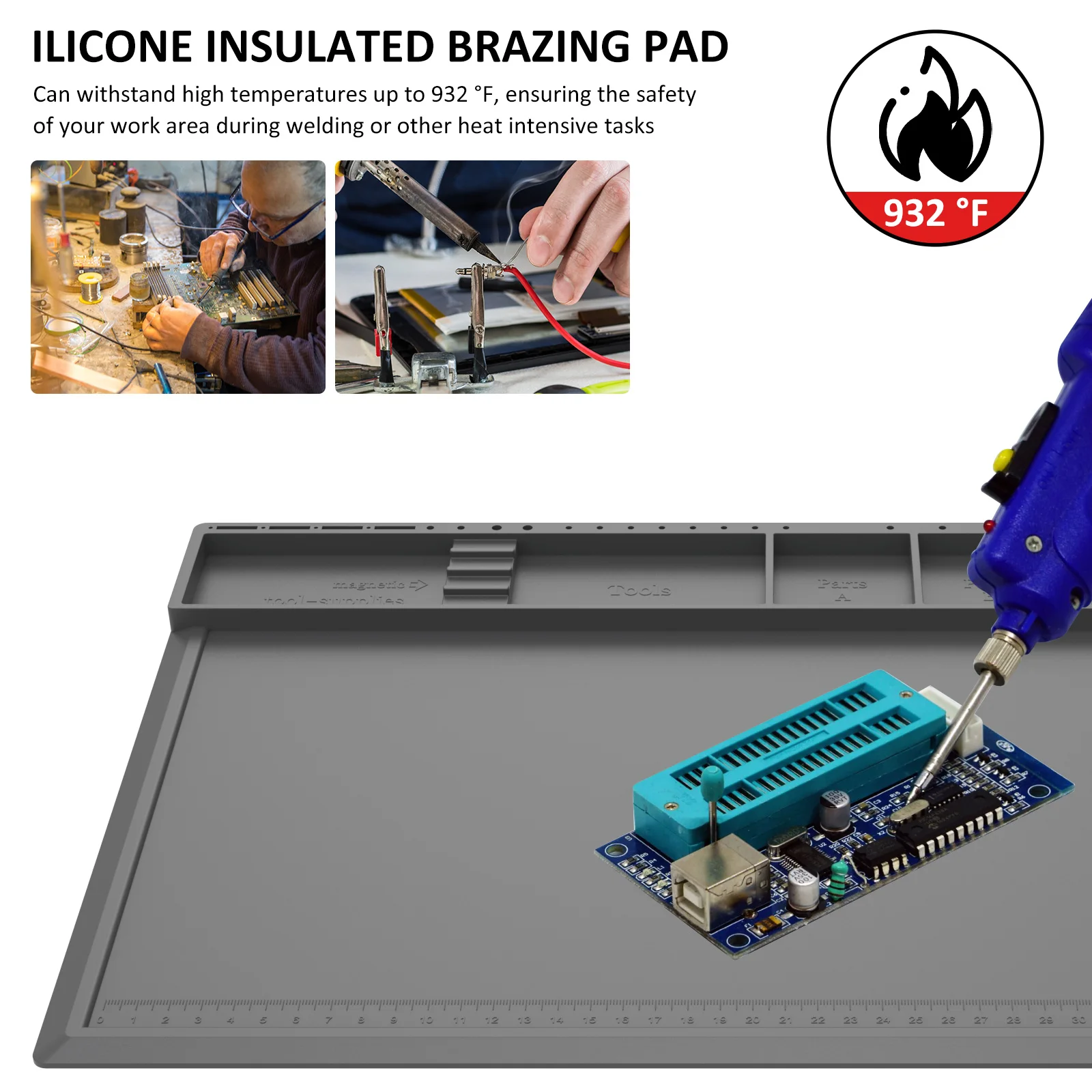 はんだ付けステーションマット シリコン作業修理パッド 932 - Electronics Repair Workstation のレビューと価格