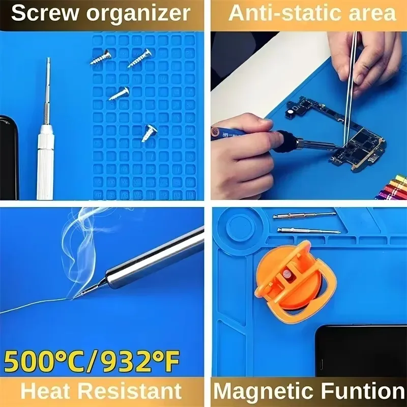 マグネットマット シリコン作業マット はんだ付けステーション - Electronics Repair Workstation のレビューと価格